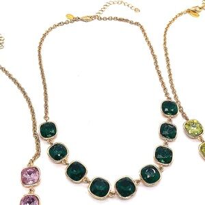 $98 CHICO'S Made with Swarovski Crystals Statement Collar Necklace in Gold
